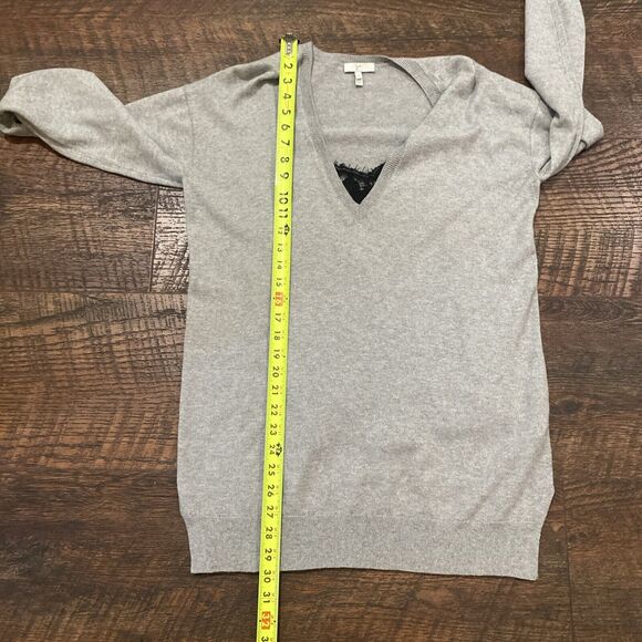 Joie Irita Sweater Lace Cashmere Whimsigoth Lagenlook Longline Gray Size Small - Picture 10 of 10